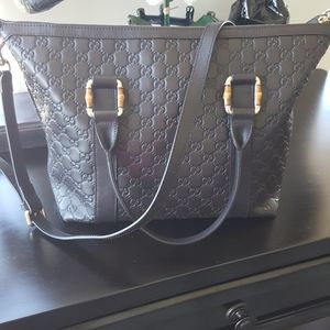 Almost New Gucci Tote w Crossbody strap - Brown